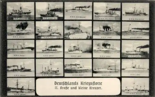 Ak Deutsche Kriegsschiffe, Kriegsflotte, SMS Freia, SMS München, SMS Undine, SMS Hela