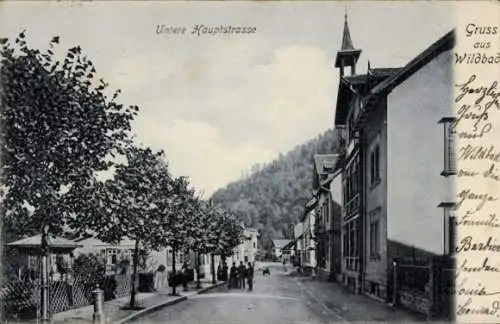 Ak Bad Wildbad im Schwarzwald, Untere Hauptstraße