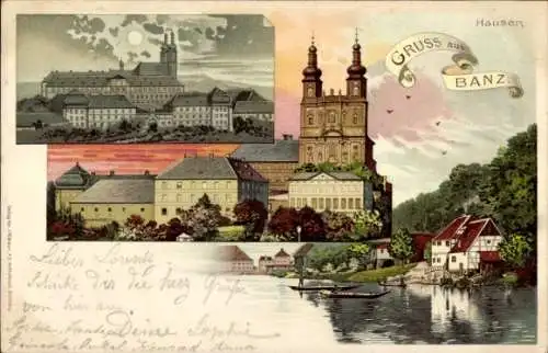 Litho Banz Bad Staffelstein am Main Oberfranken, Kirche, Hausen