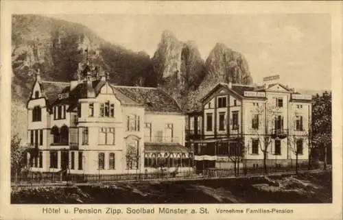Ak Bad Münster am Stein Bad Kreuznach an der Nahe, Hotel und Pension Zipp