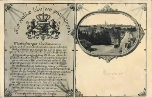 Lied Wappen Ak Luxemburg, Mir welle bleiwe wat mir sin