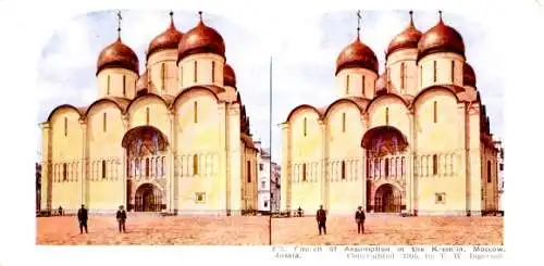 Stereo Foto Moskau Russland, Kreml, Mariä-Entschlafens-Kathedrale
