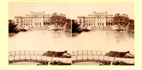 Stereo Foto Frankfurt am Main, Zoologischer Garten, Restaurationsgebäude, Bassin