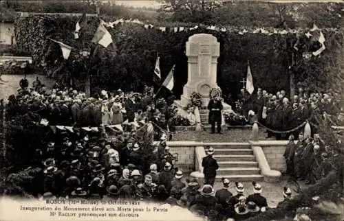 Ak Rosoy sur Amance Haute Marne, Einweihung des Kriegsdenkmals 1921, Herr Raclot