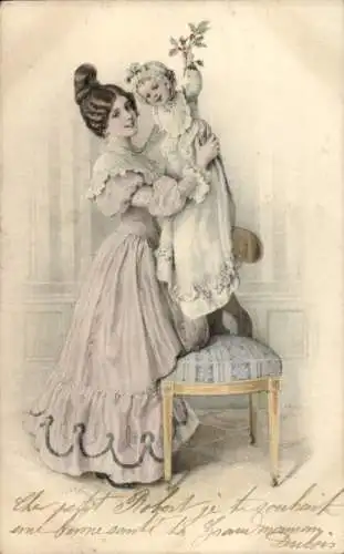 Künstler Ak Mutter mit ihrem Baby