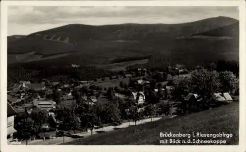 Ak Karpacz Górny Brückenberg Krummhübel Riesengebirge Schlesien, Panorama, Schneekoppe