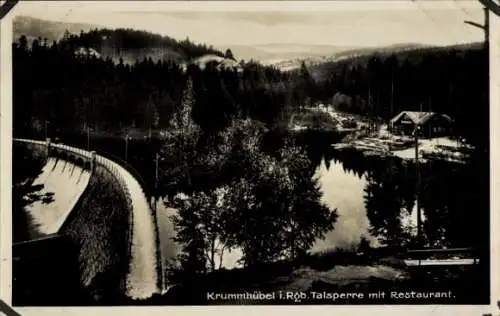 Ak Karpacz Krummhübel im Riesengebirge Schlesien, Talsperre, Restaurant