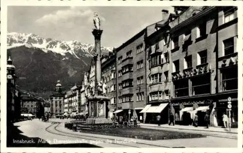 Ak Innsbruck in Tirol, Maria Theresien Straße gegen die Nordkette