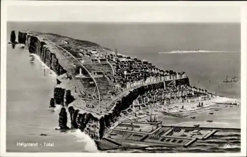 Ak Nordseeinsel Helgoland, Insel aus der Vogelschau