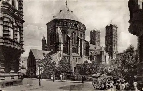 Ak Köln am Rhein, St. Gereon Kirche, Lieferwagen Kölner Meierei