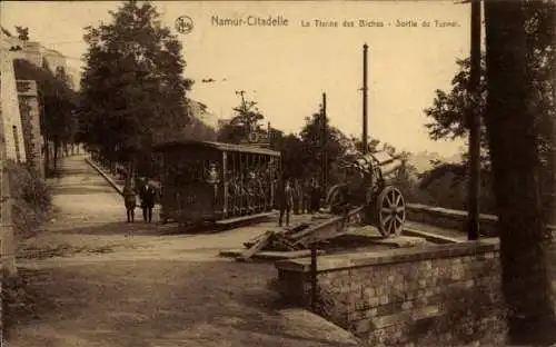 Ak Namur Wallonien, Citadelle, Le Tienne des Biches, Straßenbahn