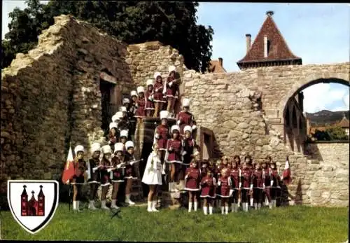 Ak Munster Münster Elsass Haut Rhin, Les Majorettes de la Vallee de Munster