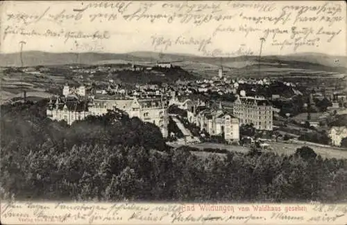 Ak Bad Wildungen in Hessen, Blick vom Waldhaus, Panorama