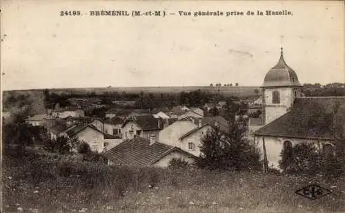 Ak Bréménil Meurthe et Moselle, Gesamtansicht von Hazelle, Kirche