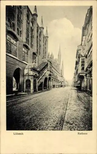 Ak Hansestadt Lübeck, Rathaus