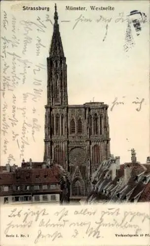 Ak Straßburg Elsass Bas Rhin, Münster