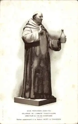 Ak Dom Perignon, Cellerier de l'Abbaye d'Hautvillers, Createur du Vin de Champagne