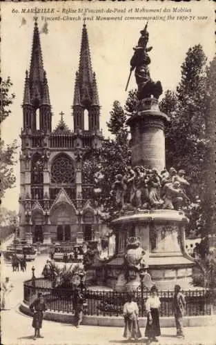Ak Marseille Bouches du Rhône, Kirche St-Vincent-de-Paul, Kriegerdenkmal
