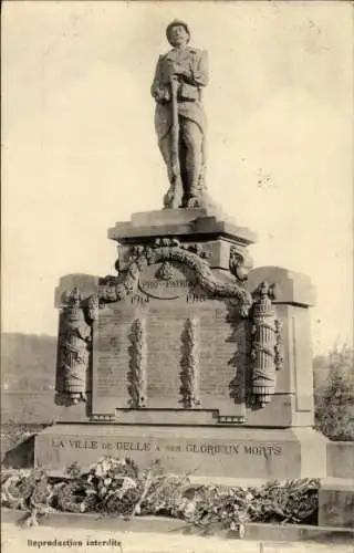 Ak Delle Territoire de Belfort, Kriegerdenkmal