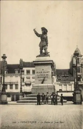 Ak Dunkerque Dünkirchen Nord, Statue Jean Bart