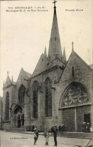 Ak Guingamp Cotes d'Amor, Basilika Notre-Dame, Nordfacade