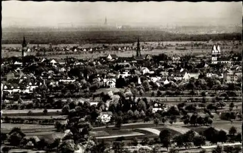 Ak Offenburg in Baden Schwarzwald, Straßburger Münster, Rheinebene, Panorama