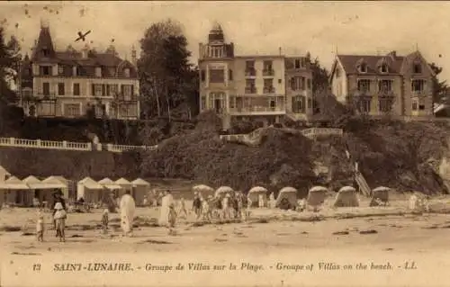 Ak Saint Lunaire Ille et Vilaine, Villen am Strand