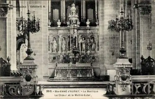 Ak Sainte Anne d'Auray Morbihan, Basilika, Chor, Altar