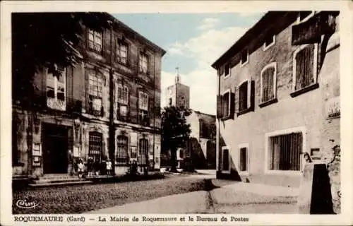 Ak Roquemaure Gard, Rathaus, Postamt