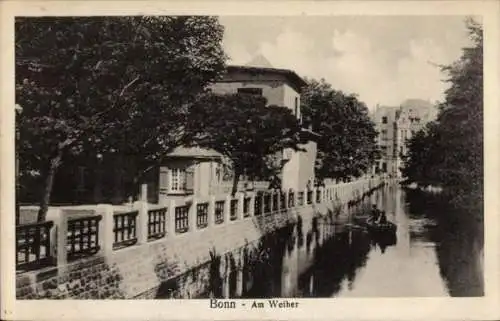 Ak Bonn am Rhein, Weiher, Ruderboot