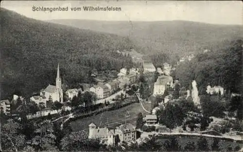 Ak Schlangenbad im Taunus Hessen, Blick vom Wilhelmsfelsen