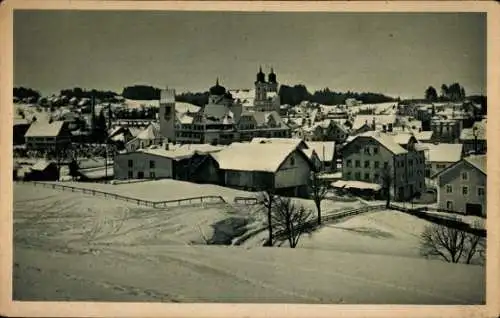 Ak Lindenberg im Allgäu Schwaben, Winter, Gesamtansicht