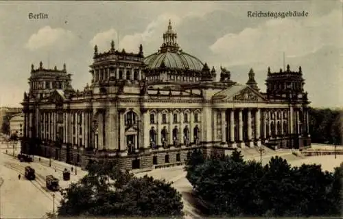 Ak Berlin Tiergarten, Reichstagsgebäude