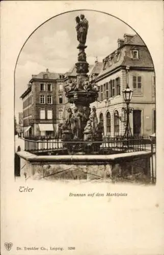 Ak Trier an der Mosel, Marktplatz, Brunnen