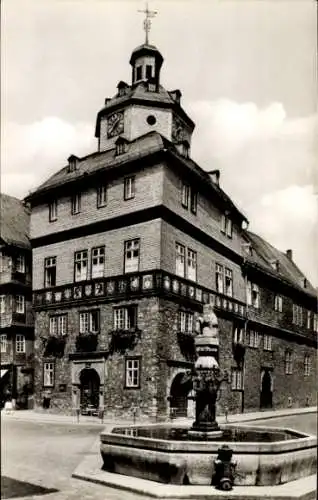 Ak Herborn in Hessen, Rathaus, Marktbrunnen