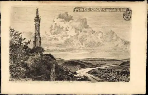 Ak Trier an der Mosel, Mariensäule