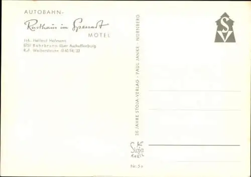 Ak Rohrbrunn Weibersbrunn im Spessart, Autobahn Raststätte
