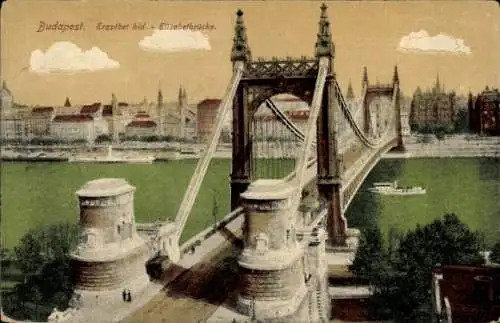 Ak Budapest Ungarn, Elisabetbrücke