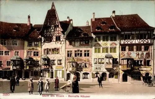 Ak Stein am Rhein Kanton Schaffhausen, Bemalte Häuser
