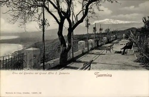 Ak Taormina Sicilia, Etna dal Giardino del Grand Hotel S. Domenico