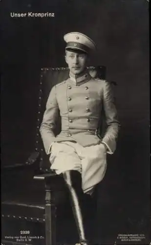 Ak Kronprinz Wilhelm von Preußen, Portrait in Uniform