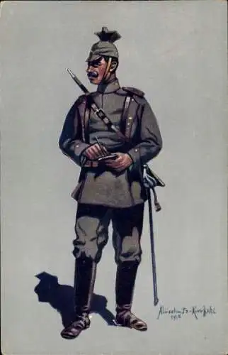 Künstler Ak Lüschwitz Koreffski, Gefreiter des 1. Bayr. Ulanen Regt Kaiser Wilhelm II Bamberg