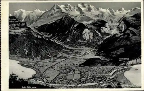 Landkarten Ak Berneroberland, Harder Kulm, Heimwehfluh