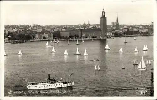 Ak Stockholm Schweden, Utsikt över Riddarfjärden