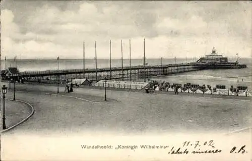 Ak Scheveningen Den Haag Südholland, Seebrücke Königin Wilhelmina