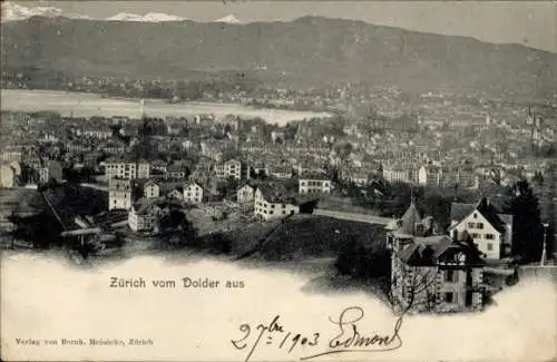 Ak Zürich Stadt Schweiz, Panorama vom Dolder aus