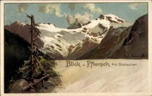 Künstler Litho Schmidt, Fleres Pflersch Südtirol, Blick auf den Gletscher