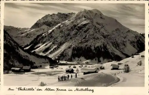 Ak Mittelberg im Kleinwalsertal Vorarlberg, Skihüttle der Alten Krone, Winter