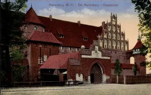 Ak Marienburg Malbork Westpreußen, Marienburg, Hauptportal