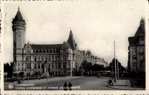 Ak Luxemburg Luxembourg, Avenue de la Liberté, Sparkasse